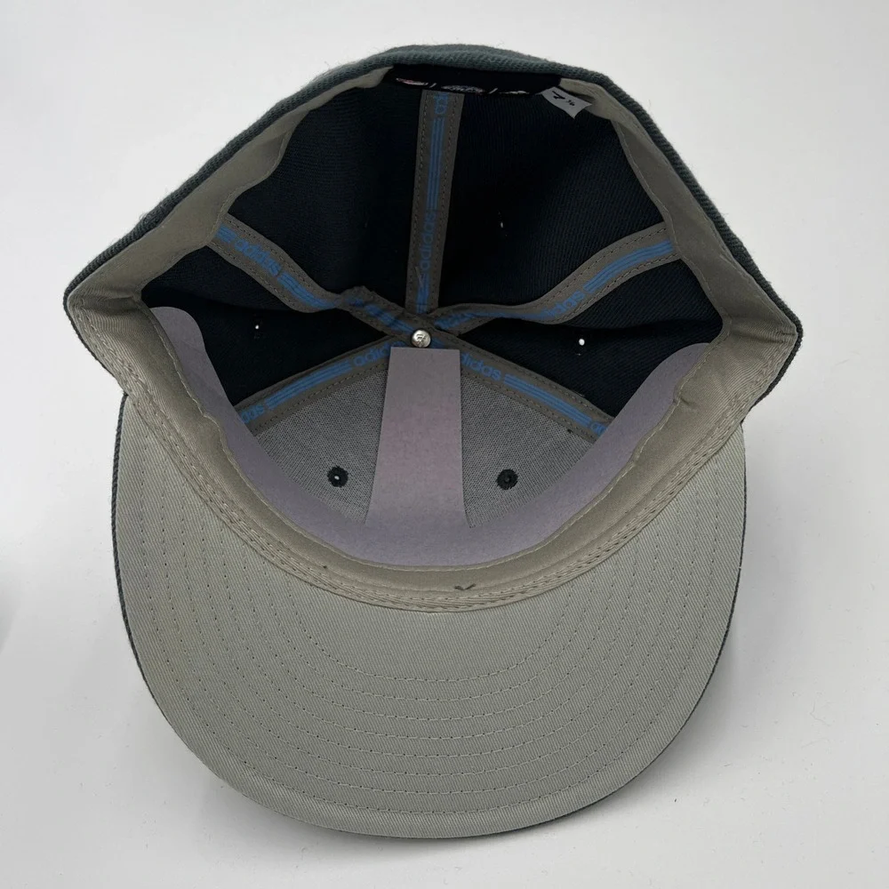 Adidas New York‎ City FC NYCFC MLS Fitted Hat Size 7 1/8 Dark Gray Flat Brim Cap